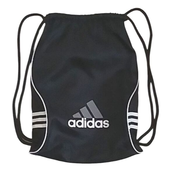 Adidas Sackpack Drawstring Backpack Black White 18X13X4 - Picture 1 of 14